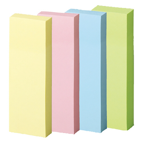 強粘着ふせん 75×25mm ﾊﾟｽﾃﾙｶﾗｰ･4色 1ｾｯﾄ(60冊:20冊×3ﾊﾟｯｸ)画像