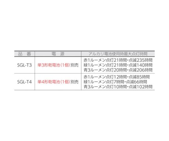 LEDシグナルライト　（単4用）グレー 側面から見たグレーのシグナルライトが置かれている状態