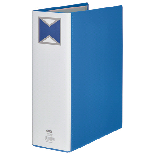 ﾊﾟｲﾌﾟ式ﾌｧｲﾙ 片開き A4ﾀﾃ 800枚収容 80mmとじ 背幅96mm 青 1ｾｯﾄ(10冊)画像