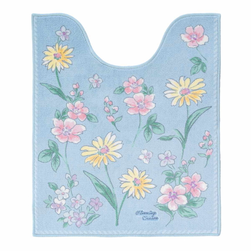 ブルーミングシーズン ロングトイレマット 約75x63cm B ブルー画像
