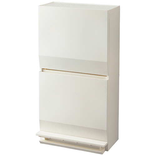 SOLOW 通路で使えるﾍﾟﾀﾞﾙ分別ｽﾄｯｶｰ 2段 45L ﾎﾜｲﾄ 1台画像