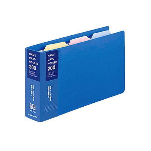 名刺ﾎﾙﾀﾞｰ(替紙式) 2穴 204名 ﾀﾃ入れ 青 1冊画像