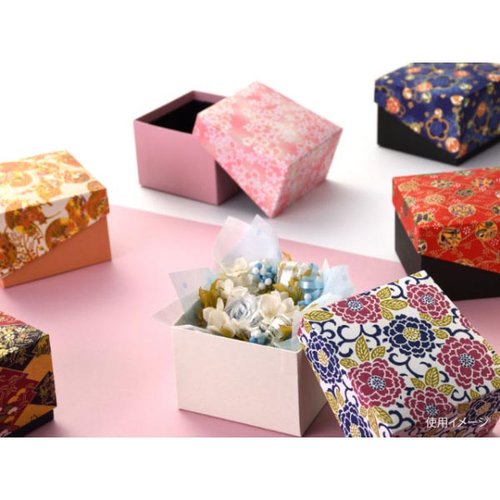贈答箱 小物ケース 京華シリーズ 友禅No.3373 丸蓋仕様 瑞光明 鮮やかな友禅柄が施された蓋付きの小物入れ