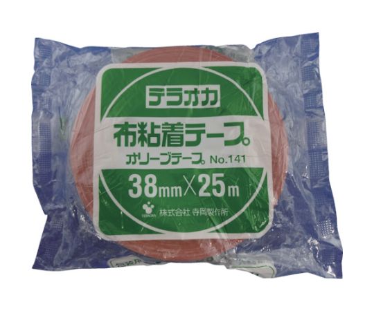 オリーブテープ NO.141 38mm×25M 幅広のテープがカットされ、包まれた状態のパッケージ