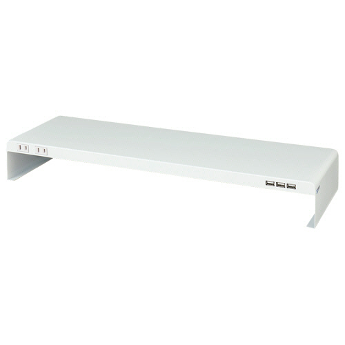 電源ﾀｯﾌﾟ+USBﾎﾟｰﾄ付机上ﾗｯｸ 幅600×奥行200×高さ80mm ﾎﾜｲﾄ 1台画像
