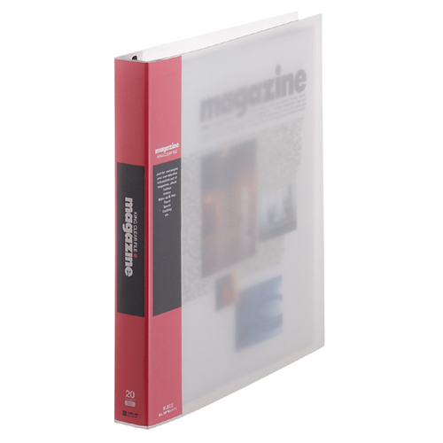 ｸﾘｱｰﾌｧｲﾙﾏｶﾞｼﾞﾝ差し替え式A4変形30穴20ﾎﾟｹｯﾄ付属 背幅37mm赤 1ｾｯﾄ(5冊)画像