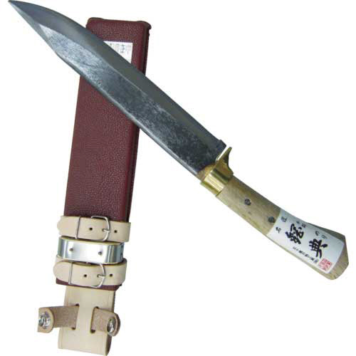 鋼典 安来鋼付 山鉈 片刃ﾂﾊﾞ付 完全包装 1丁画像