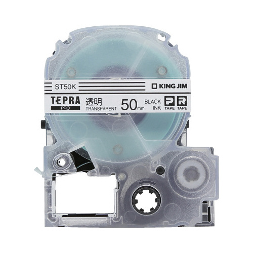 透明ラベル　５０ｍｍ幅　黒文字／透明ラベル画像