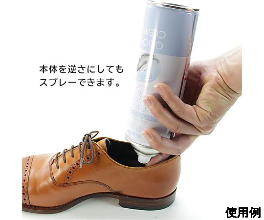 480ml 靴用消臭スプレー(石鹸の香り/お得用 ラベルが鮮やかに表示されたスプレー缶の正面近景