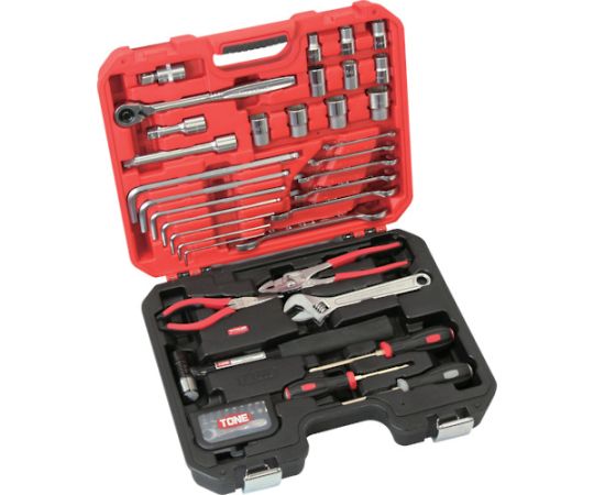 整備用工具セット コンビネーションツールセット レッド/ブラック 57点セット画像