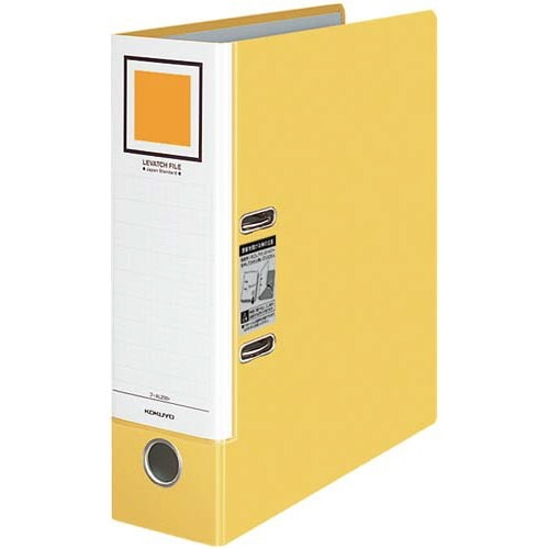 レバッチファイル　Ａ４縦　背幅９３ｍｍ　黄　５冊画像