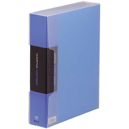 カラーベース固定式　Ａ４縦１００ポケット　青×１０画像
