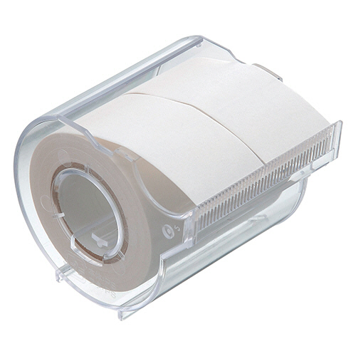 ﾒﾓｯｸ ﾛｰﾙﾃｰﾌﾟ 再生紙 ｶｯﾀｰ付 25mm幅 白 1ｾｯﾄ(12個)画像