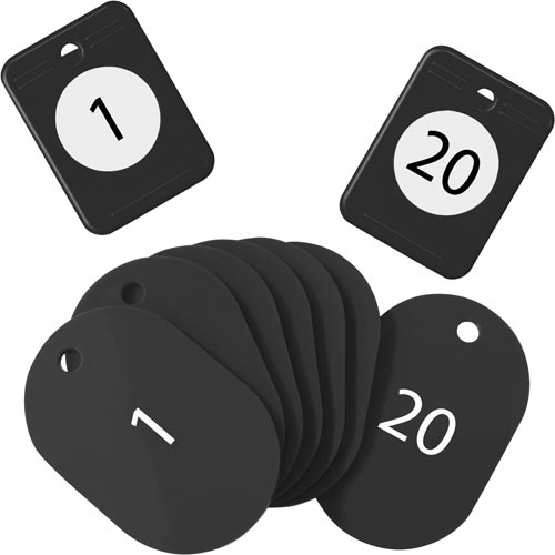 クロークチケット　１－２０　黒画像