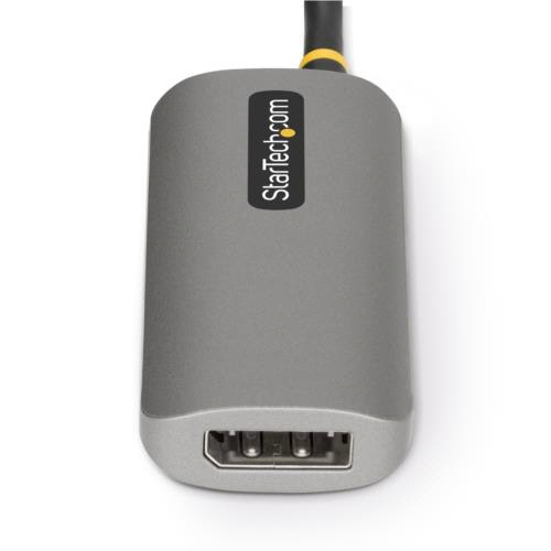 HDMI　2.1-DisplayPort　1.4変換ケーブル　30cm　スペースグレー/ブラック　1本 ケーブルの両端が見える、コネクタ部分が強調された状態