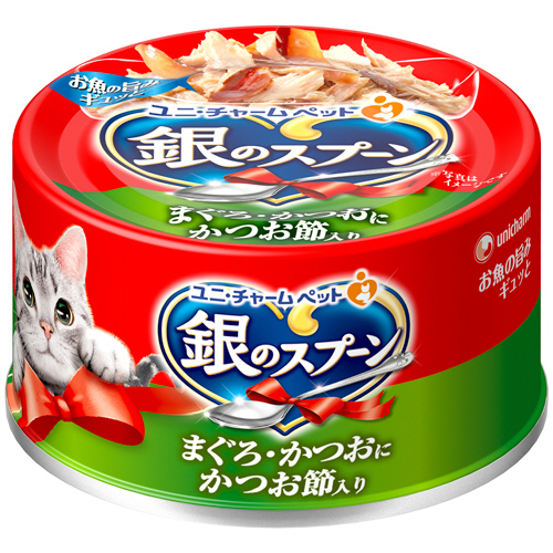 銀のｽﾌﾟｰﾝ缶 まぐろ･かつおにかつお節入り 70g 1ｾｯﾄ(6個)画像