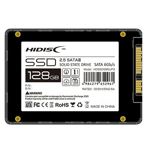 2.5ｲﾝﾁ SATA接続 内蔵SSD 128GB 1台画像
