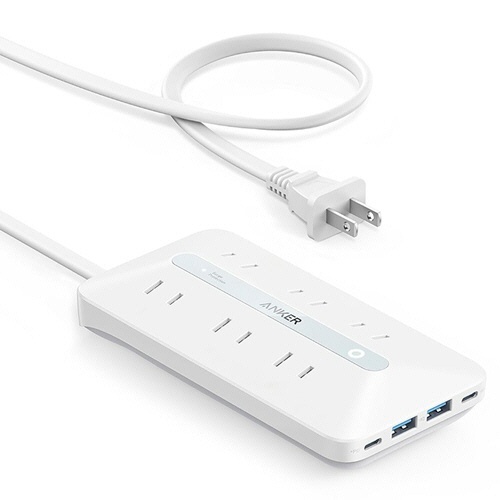 電源タップ　ANKER　USB　Power　Strip(10-in-1　20W)　ホワイト　1個画像
