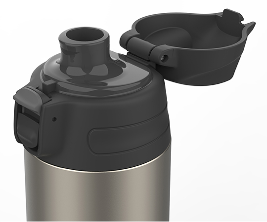 ステンレスボトル　ストレートドリンク　550mL　マットクリア クリアな外観のボトルが横から見える状態