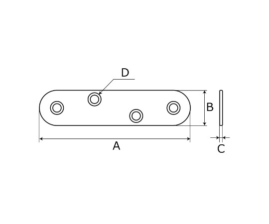 カラー一文字継手　白　72mm　4枚入 白いパッケージに収められた4つの一文字継手が並ぶ様子