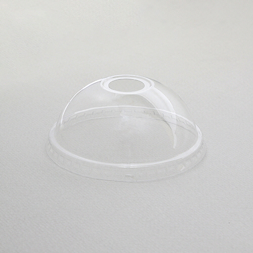 透明ｶｯﾌﾟ ﾄﾞｰﾑ蓋 口径95mm O穴付き 1ｾｯﾄ(1000個:50個×20ﾊﾟｯｸ)画像