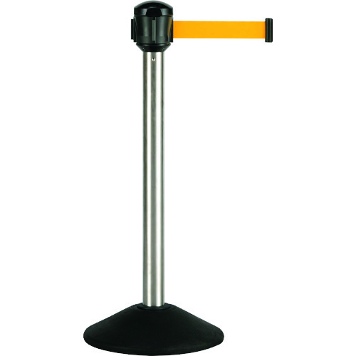 テラモト　ベルトパーテーション　ＡＷ屋外対応　ナイロンベルト３．６ｍ　ヘアライン　黄画像