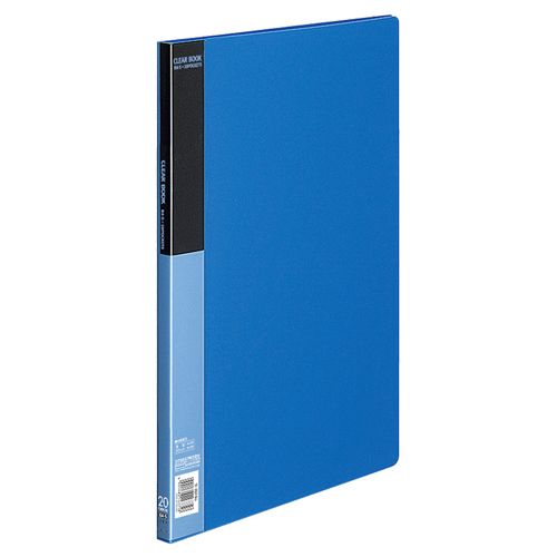 ｸﾘﾔｰﾌﾞｯｸ(ﾍﾞｰｼｯｸ) 固定式 B4ﾀﾃ 20ﾎﾟｹｯﾄ 背幅17mm 青 1ｾｯﾄ(4冊)画像