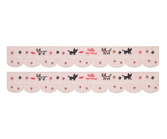 便器すきまテープ おさんぽねこ 1個（2枚入） デザインされたキャラクターが描かれたシールが貼られたパッケージの表面