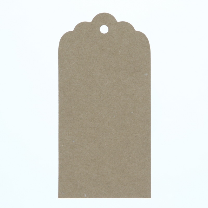 ペーパータグ　スカラップ　Ｌ　クラフト無地画像