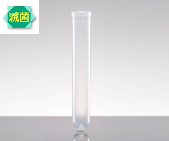 ラウンドチューブ PP 5mL キャップなし 1箱（1000本入） 透明なチューブが並んでいる様子、キャップなしで上部が開いている