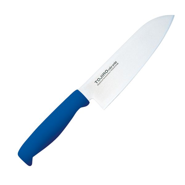 包丁 TOJIROカラー三徳 17cm ブルー F-192BL 藤次郎画像