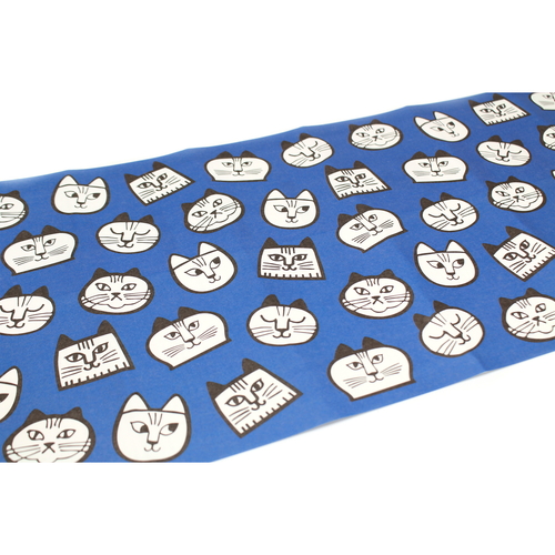 mt　リメイクシート　New　Type　Lisa　Larson　ねこのかお 表面に猫の顔デザインが施されたリメイクシートの端部が見える状態