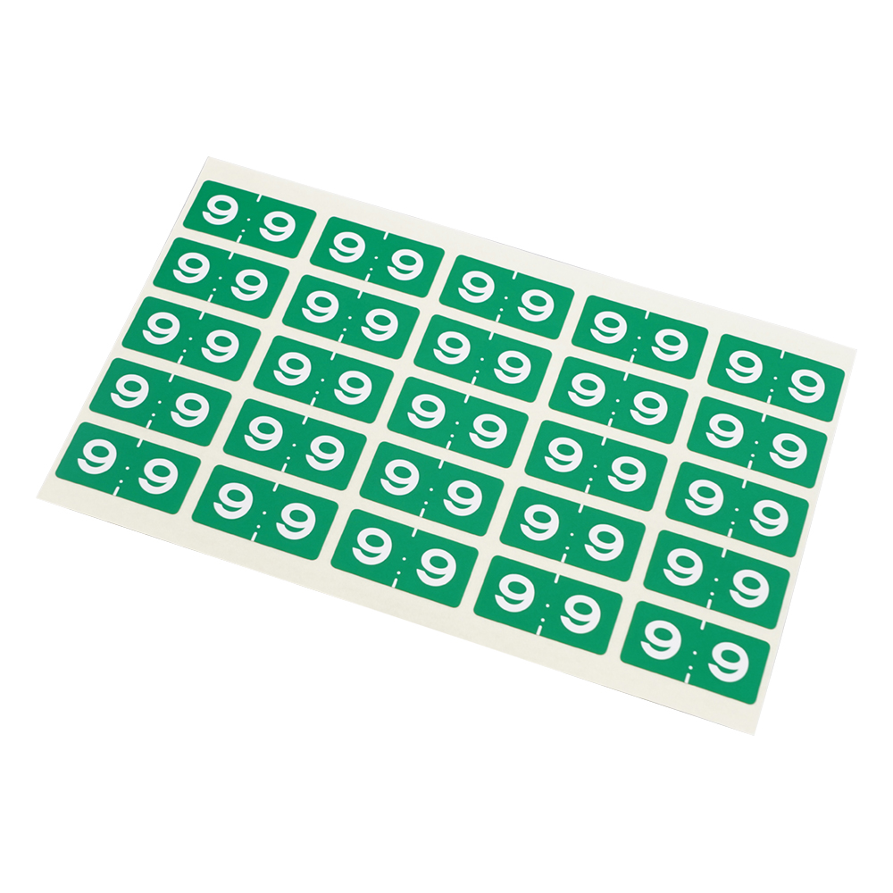 カラーナンバーラベル　15×30mm(9)　1袋(25片×10枚入)