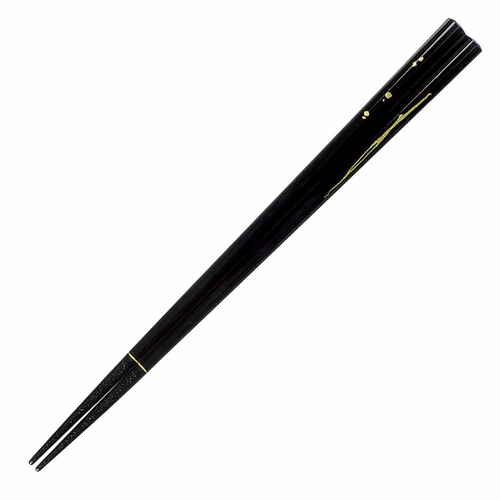 箸 23cm プレミアムアイ トラディショナルライン 梅が枝 木製 天然木 漆 黒画像