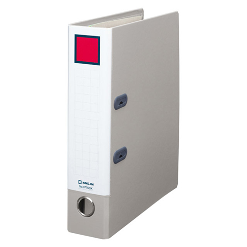 ﾚﾊﾞｰﾘﾝｸﾞﾌｧｲﾙGX Dﾀｲﾌﾟ A4ﾀﾃ 2穴 500枚収容 背幅73mm ｸﾞﾚｰ 1冊画像