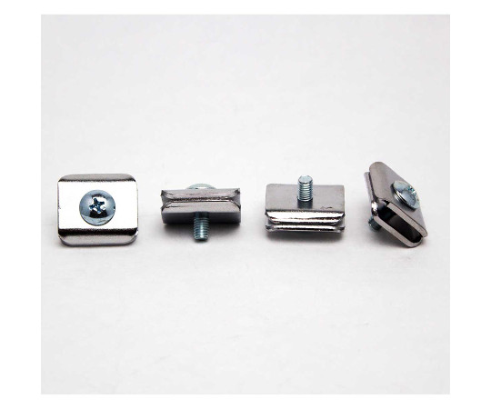 メッシュパネル用　ジョイント金具　板厚2mm×横幅22.5mm×縦幅25.5mm　4個入画像