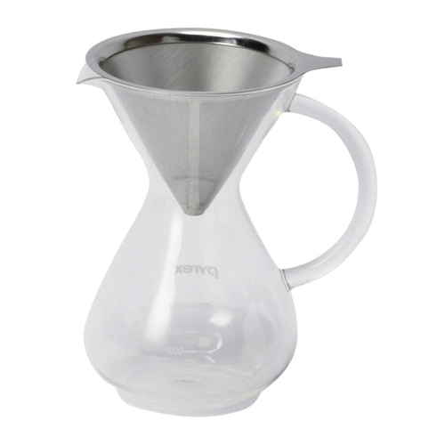 コーヒーサーバー 800ml Pyrex パイレックス ステンレスフィルター付き 耐熱ガラス画像