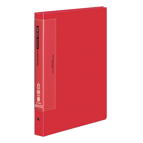 ｸﾘﾔｰﾌﾞｯｸ(ｳｪｰﾌﾞｶｯﾄﾎﾟｹｯﾄ･替紙式)A4ﾀﾃ30穴 25ﾎﾟｹｯﾄ付 D33mm 赤 1ｾｯﾄ(4冊)画像