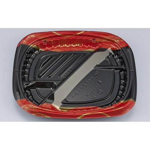 シーピー化成 弁当容器 CBFまろん8-1 光重赤 本体画像