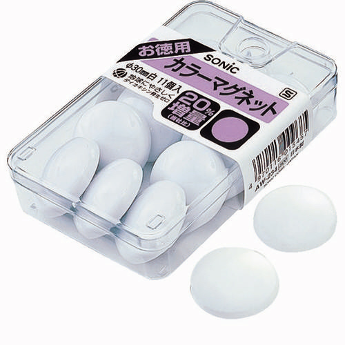 ｶﾗｰﾏｸﾞﾈｯﾄ 直径30mm 白 1ｹｰｽ(11個)画像