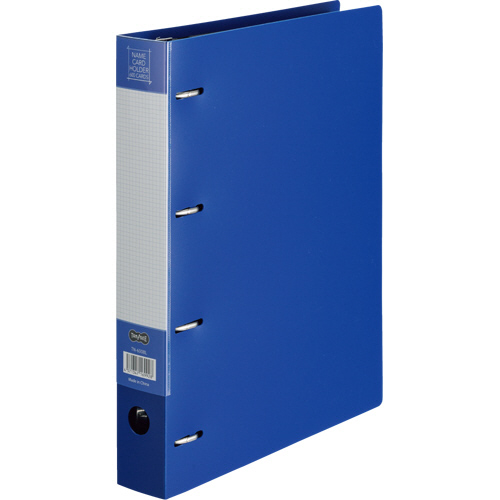 名刺ﾎﾙﾀﾞｰ 差替式 A4ﾀﾃ 4穴 600名用 ﾖｺ入れ ﾌﾞﾙｰ 1冊画像