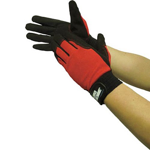 WORKS HOMME 人工皮革手袋 背抜き ﾚｯﾄﾞ M 1双画像