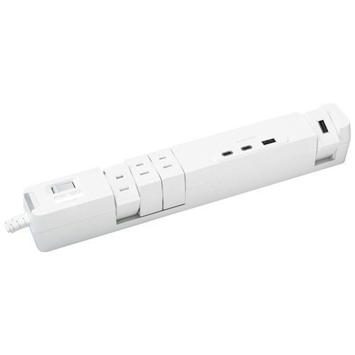 TAPKING 電源ﾀｯﾌﾟ USB PD65W AC6個口 USB-C/A×各2ﾎﾟｰﾄ ﾎﾜｲﾄ 1個画像