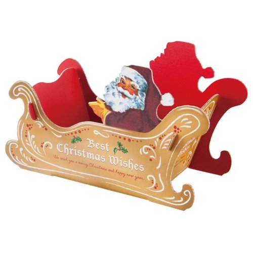 贈答箱 クリスマスアンティークサンタ ワンタッチトレイ-2(10枚) ヘッズ画像