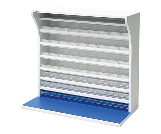 ウッディ薬品棚 中段用 オープントレー (9列4段) ・クローズトレー (9列3段)