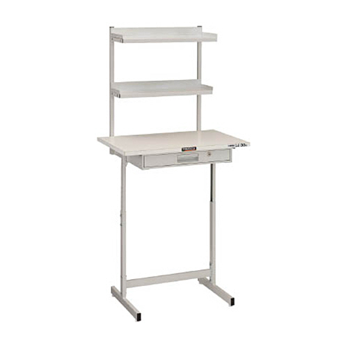 小型作業ﾃﾞｽｸ 上棚付 700×450 ﾎﾜｲﾄ 1台画像