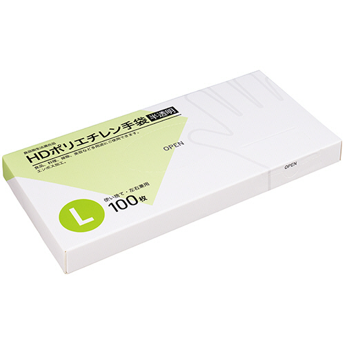 HDﾎﾟﾘｴﾁﾚﾝ手袋 L 半透明 1箱(100枚)画像