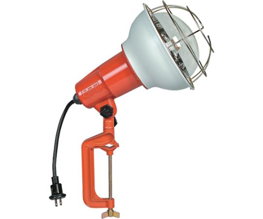 防雨型作業灯　リフレクターランプ500W　100V電線0.3m　バイス付画像