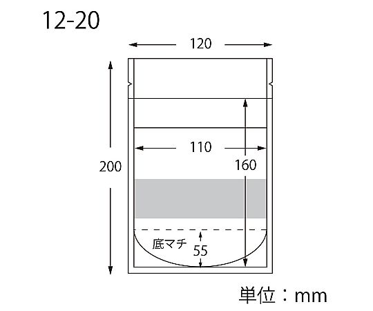 チャックスタンド袋 BP12-20 窓付クラフト 25枚入 透明部分が特徴的なクラフト袋が正面を向いて並んでいる様子
