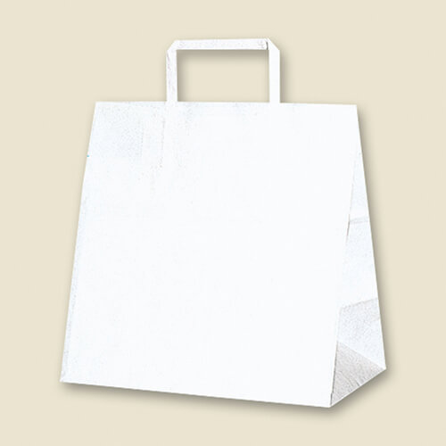 コンパクトながらマチ幅は広め！汎用性の高い白無地の手提げ紙袋
